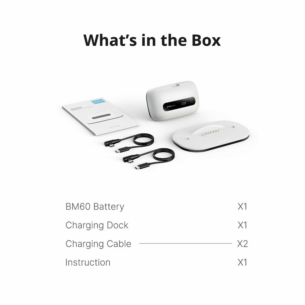 BOBOVR BM60-1 6500mAh Magnetic Hot-Swap Battery Kit with Charging Dock for BOBOVR M3 Pro+ / M3