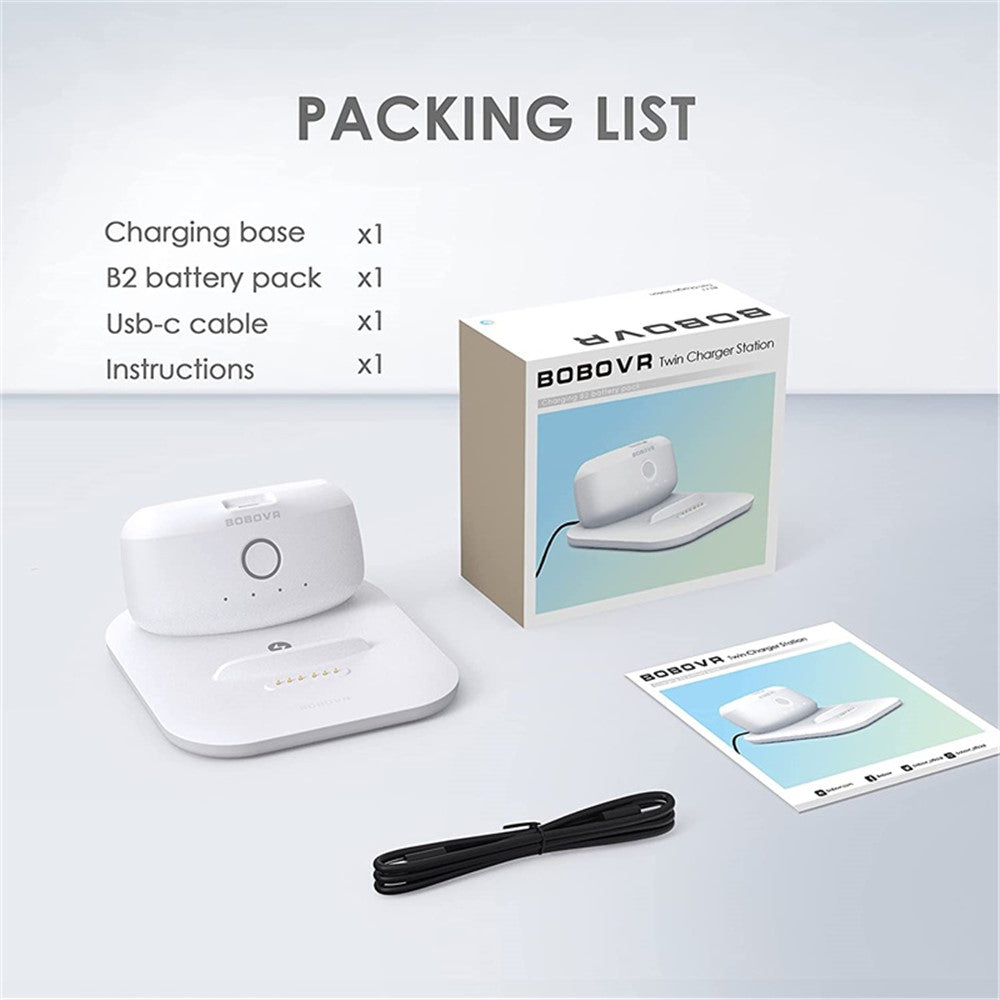 BOBOVR BD2-1 Dual Battery Charging Station for Oculus Quest 2 / M3 Pro / M2 Pro+ B2 Battery Charger with 1 Battery