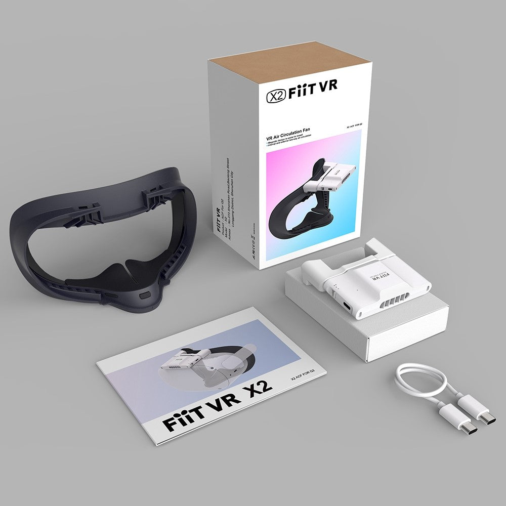 FIIT VR X2 for Oculus Quest 2 VR Cooling Fan Active Ventilation Air Circulation Fan Breathable Face Cover Pad