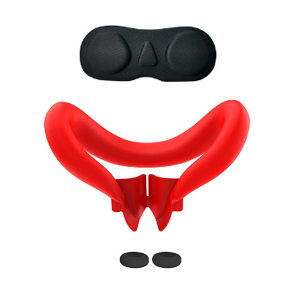 For Meta Quest 3 VR Headset Silicone Face Mask + Lens Protective Cover + 2 Rocker Cap