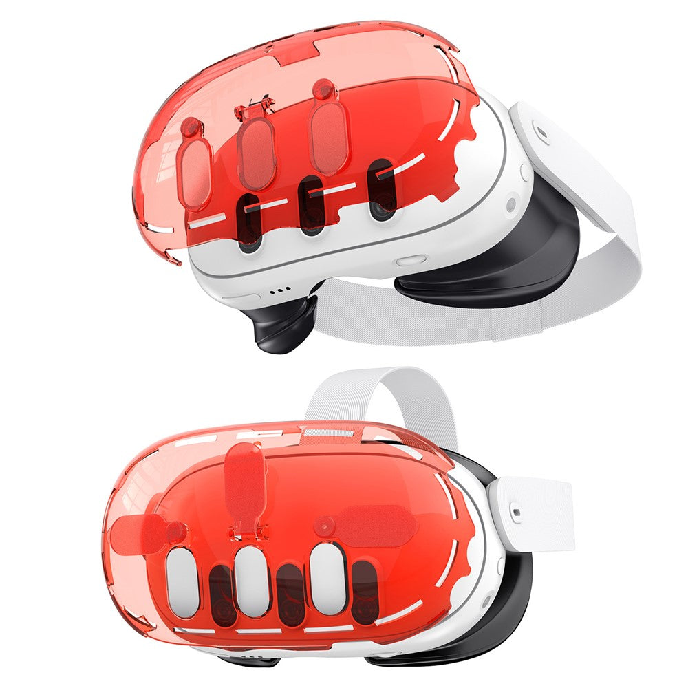 JYS JYS-MQ012 For Meta Quest 3 VR Case Headset Accessories Clear PC Cover Camera Lens Protector