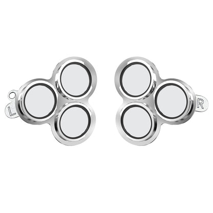 2Pcs For Meta Quest 3S Front Lens Alloy + Tempered Glass Anti-Explosion Protective Film