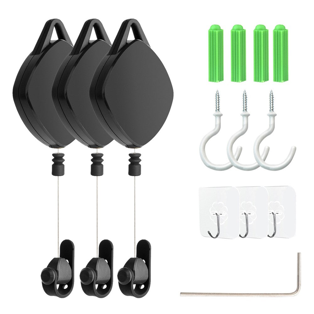 MFTDE 3Pcs for HTC Vive Pro/Oculus Rift/Oculus Quest Link/Oculus Quest 2 Retractable Ceiling Pulley VR Cable Management System