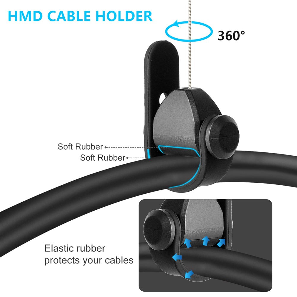 MFTDE 3Pcs for HTC Vive Pro/Oculus Rift/Oculus Quest Link/Oculus Quest 2 Retractable Ceiling Pulley VR Cable Management System