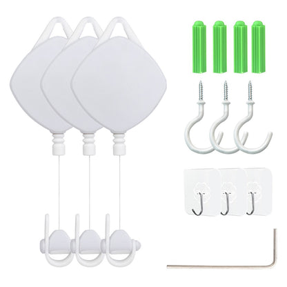 MFTDE 3Pcs for HTC Vive Pro/Oculus Rift/Oculus Quest Link/Oculus Quest 2 Retractable Ceiling Pulley VR Cable Management System