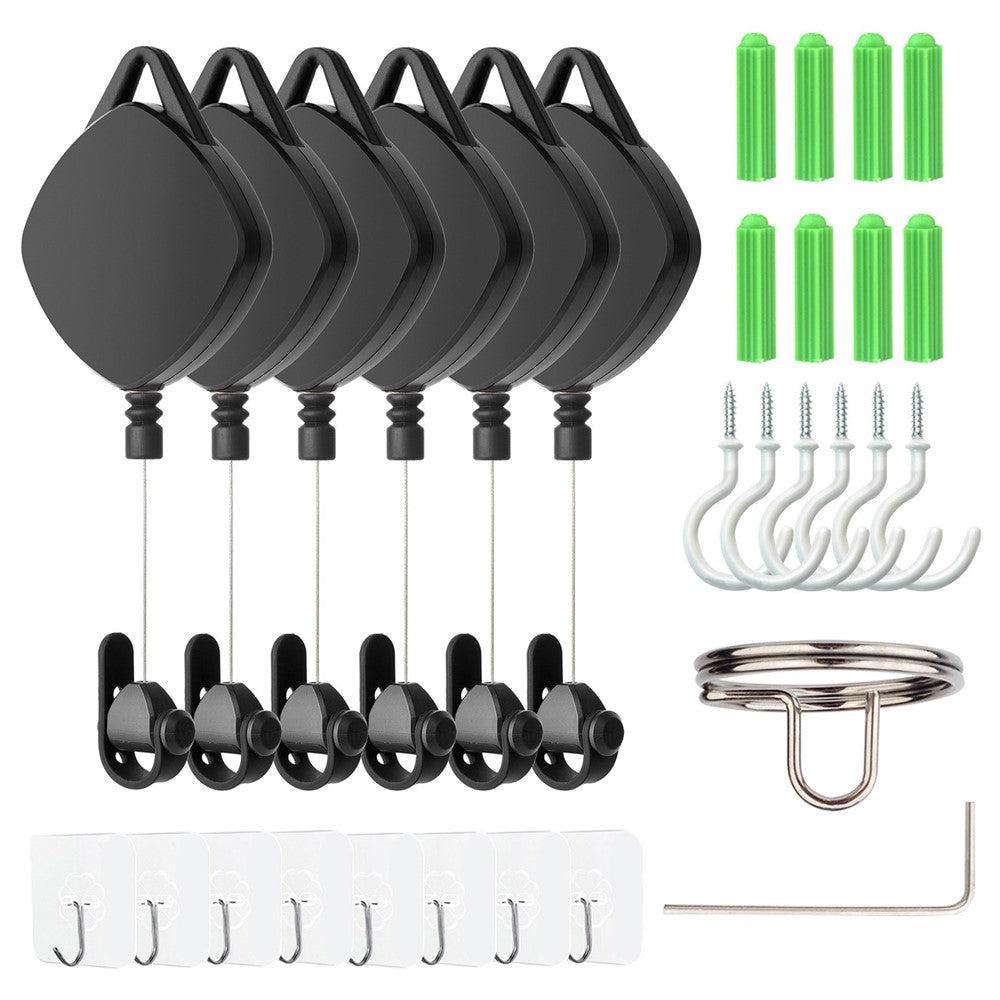 MFTDE 6Pcs Telescopic Ceiling Pulley for HTC Vive Pro/Oculus Rift/Oculus Quest Link/Oculus Quest 2 VR Cable Management System