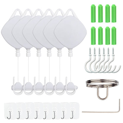 MFTDE 6Pcs Telescopic Ceiling Pulley for HTC Vive Pro/Oculus Rift/Oculus Quest Link/Oculus Quest 2 VR Cable Management System