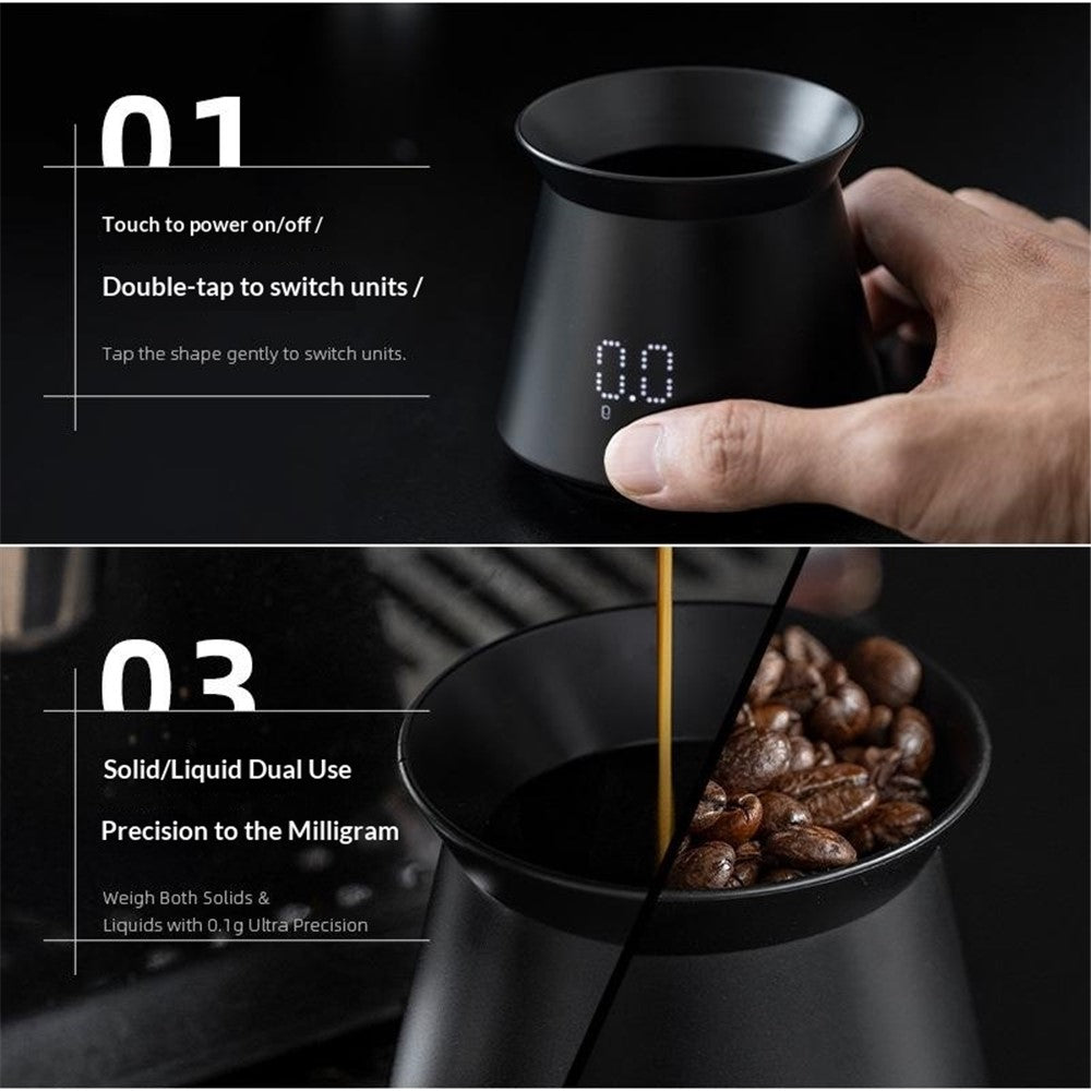 Mini Espresso Measuring Cup Scale 0.1g High Precision Type-C Rechargeable IPX4 Waterproof Electronic Scale