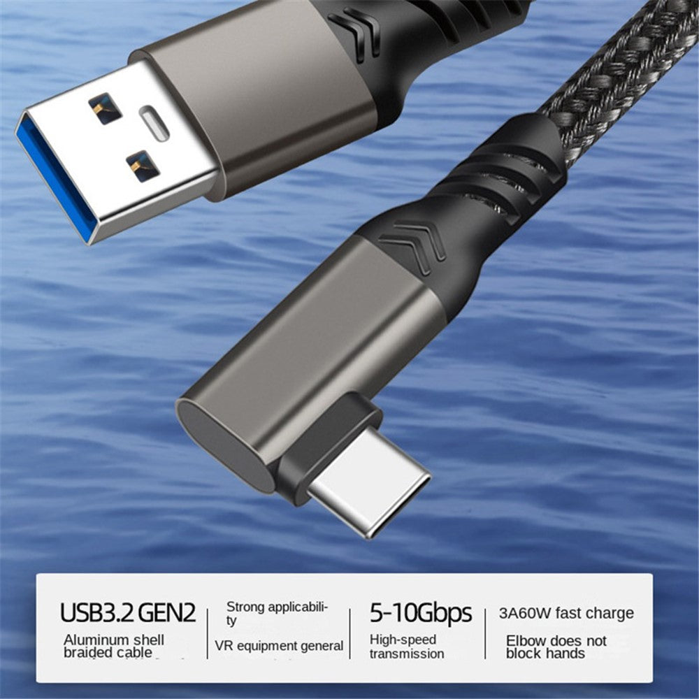 For Oculus Quest 1 / 2 2m USB-A to USB-C VR Headset Link Cable USB3.2 Gen2 3A Fast Charging 10Gbps Data Cord