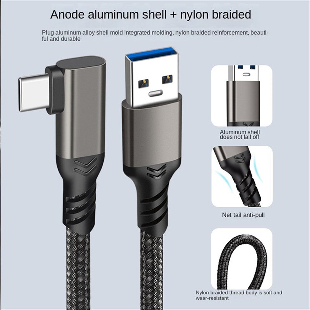 For Oculus Quest 1 / 2 2m USB-A to USB-C VR Headset Link Cable USB3.2 Gen2 3A Fast Charging 10Gbps Data Cord