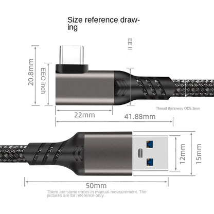 For Oculus Quest 1 / 2 2m USB-A to USB-C VR Headset Link Cable USB3.2 Gen2 3A Fast Charging 10Gbps Data Cord