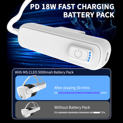 5000mAh Power Bank for Meta Quest 3/2/3S/Pro Fast Charging Portable Battery Pack VR Headset Accessory