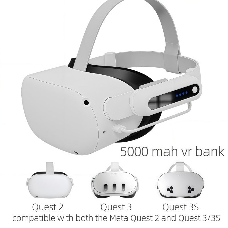 5000mAh Battery Pack for PICO 4 Ultra / Meta Quest 3S / Quest 2 / Quest 3 VR Headset Power Bank Portable Charger