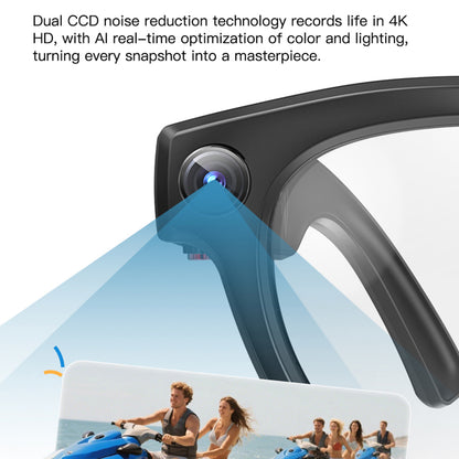 Q8 AI Translator Smart Glasses 8MP HD Camera Video Recording Bluetooth-compatible Call Music Eyeglasses, 32GB Storage