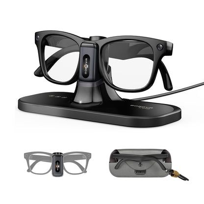 BOBOVR CG2 Charging Dock for Meta Ray-Ban Wayfarer / Skyler / Headliner Smart AI Glass 3 in 1 Charging Station with Portable Battery Clip and Travel Case