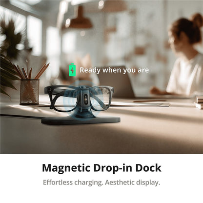 BOBOVR CG2 Charging Dock for Meta Ray-Ban Wayfarer / Skyler / Headliner Smart AI Glass 3 in 1 Charging Station with Portable Battery Clip and Travel Case