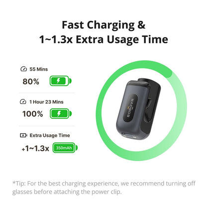 BOBOVR CG2 Charging Dock for Meta Ray-Ban Wayfarer / Skyler / Headliner Smart AI Glass 3 in 1 Charging Station with Portable Battery Clip and Travel Case