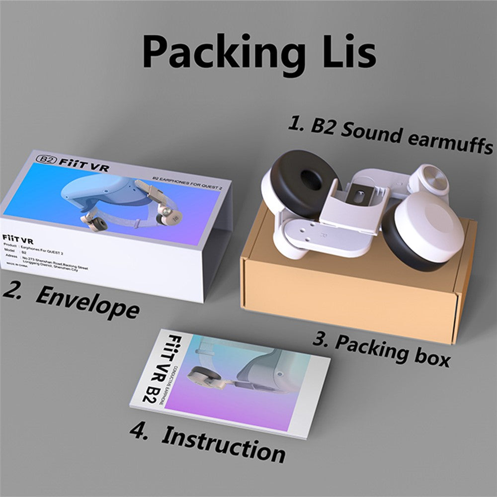 FIIT VR B2 VR Noise Reduction Adjustable Ear Muff Replacement Parts for Oculus Quest 2