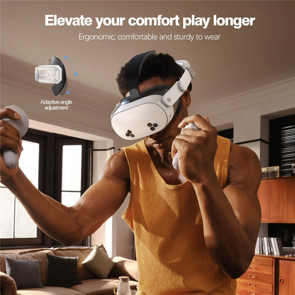 For Meta Quest 3S T2 Elite Head Strap ABS+Sponge Soft Cushion Adjustable Headband