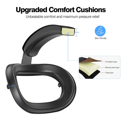 For Meta Quest 3S T2 Elite Head Strap ABS+Sponge Soft Cushion Adjustable Headband