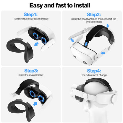 Head Strap for Meta Quest 3S Flippable Headband VR Headset Accessories