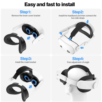 Head Strap for Meta Quest 3S Adjustable Headband VR Headset Accessories