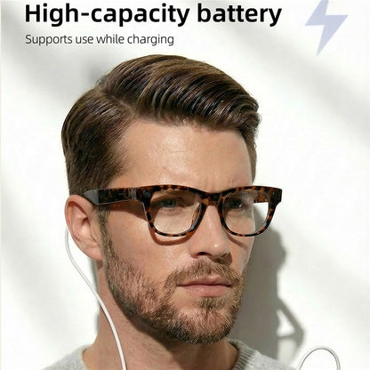 E06D AI Smart Glasses 13MP Camera 1080P Recording Voice Assistant Translation D-Shape Frame Eyeglasses for Photography