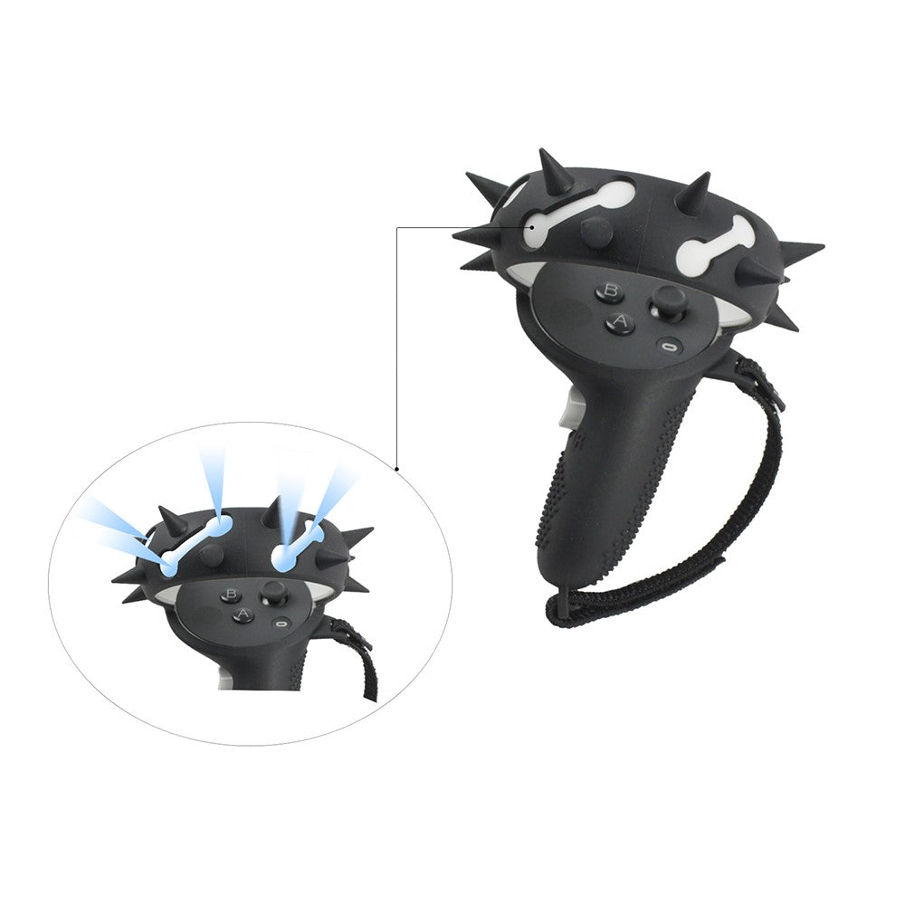 1 Pair Silicone Anti-slip Anti-drop Protective Grip Cover VR Controller Handle Sleeve Case for Oculus Quest 2