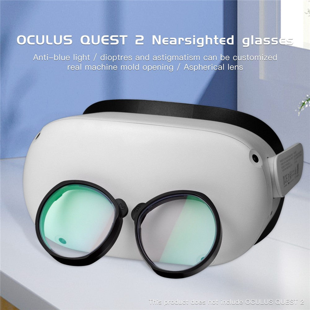 QISYKER 1 Pair Myopia Lens Accessories for Oculus Quest 2 VR Glasses, 0-500 Degrees Myopia/225-400 Degrees Astigmatism/1.56 Lens