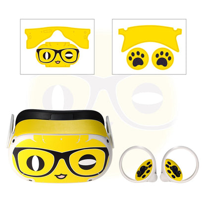 QISYKER For Oculus Quest 2 VR Glasses Cartoon PVC Protective Decals Decoration Sticker