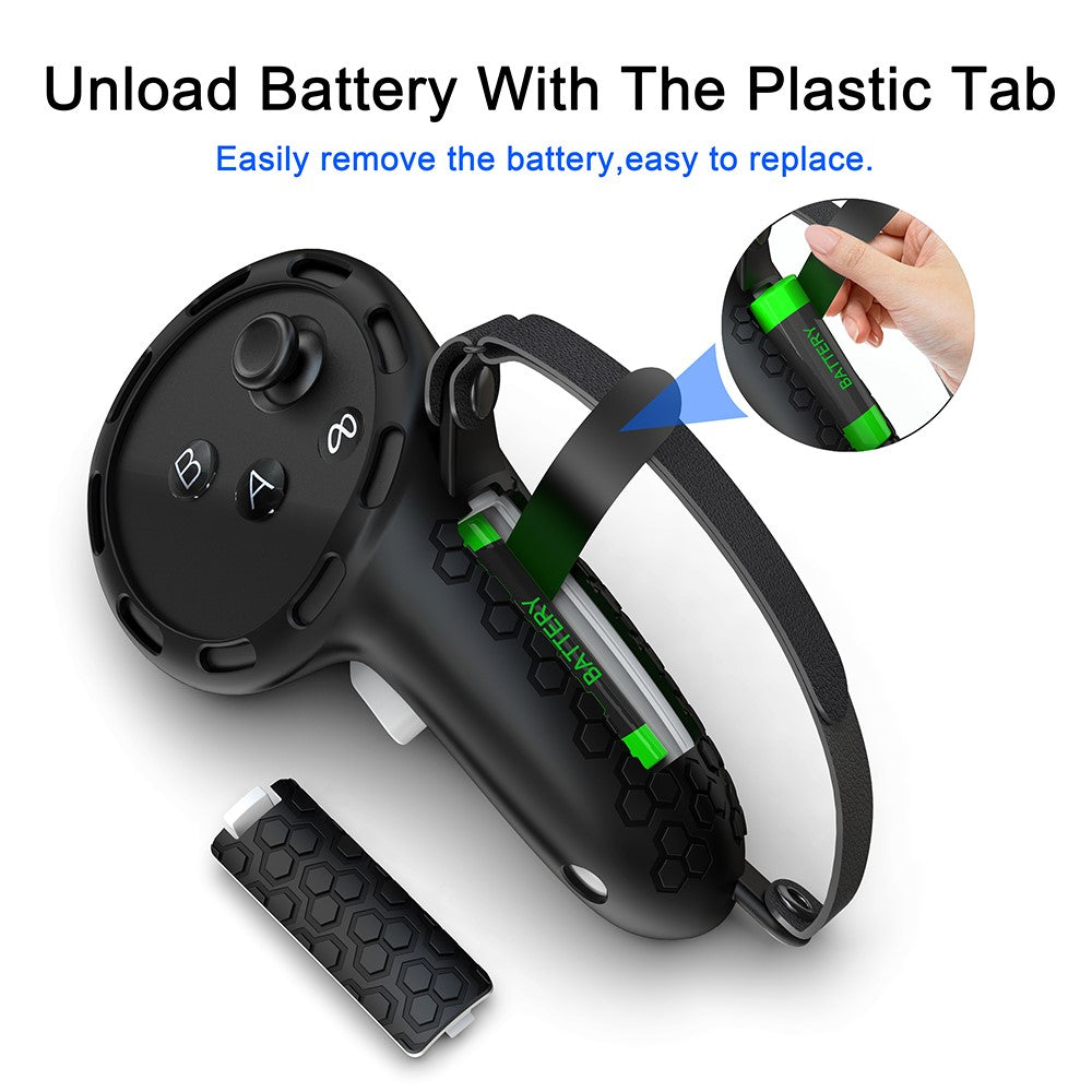 1 Pair For Meta Quest 3 / 3S Handle Controller Cover VR Hand Grip Case Easy to Replace Battery