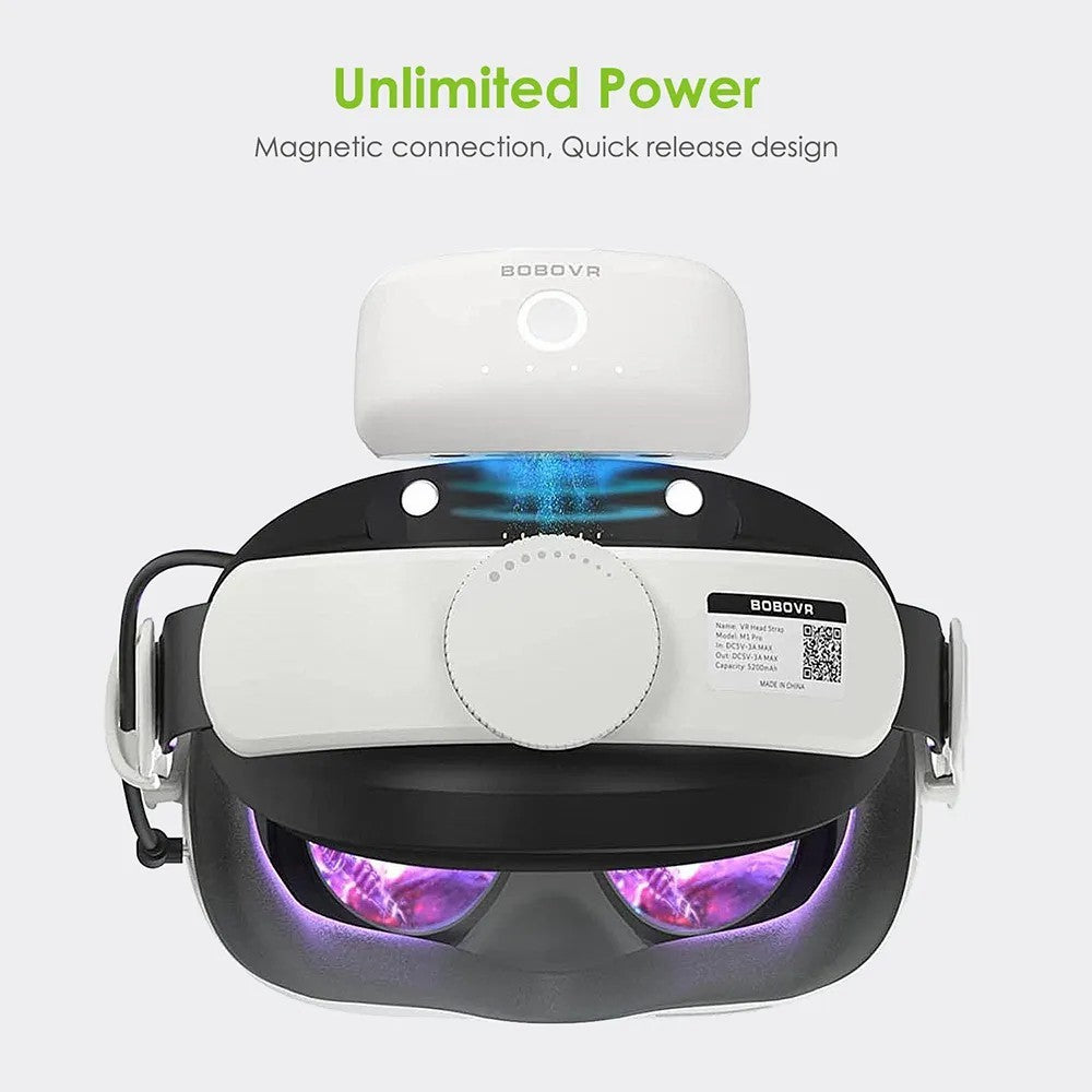 BOBOVR B2 For Meta Quest 2 VR Headset M2 Pro / M3 Pro Head Strap Battery Pack 5200mAh Replacement External Battery