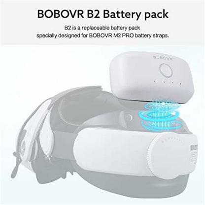 BOBOVR B2 For Meta Quest 2 VR Headset M2 Pro / M3 Pro Head Strap Battery Pack 5200mAh Replacement External Battery