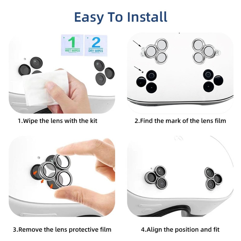 1 Pair For Meta Quest 3S Lens Protector Tempered Glass Alloy Anti-Explosion VR Headset Lens Film