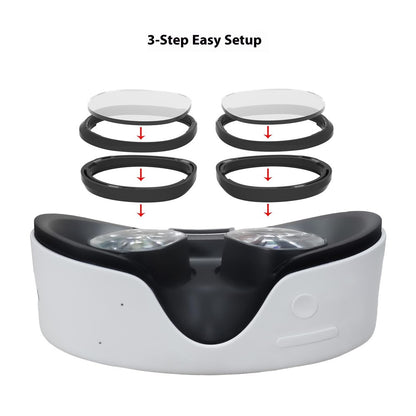 1 Pair For Meta Quest 3S VR Glasses Myopia Lens Magnetic PC Frame Resin Lens, -4.25 D to -6.00 D Myopia