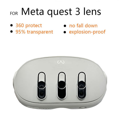 3Pcs For Meta Quest 3 VR Headset HD Tempered Glass Lens Protector Film