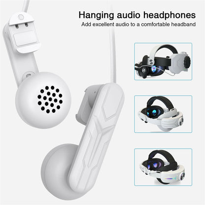 Wired Earphones for Meta Quest 2 / 3 VR Headset Accessories 3.5mm Headphone with Stretchable Clip