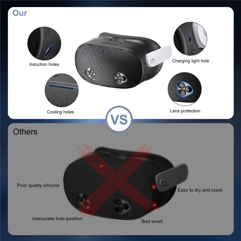 STARTRC GAMES For Meta Quest 3S VR Headset Silicone Cover Anti-Scratch Protective Case