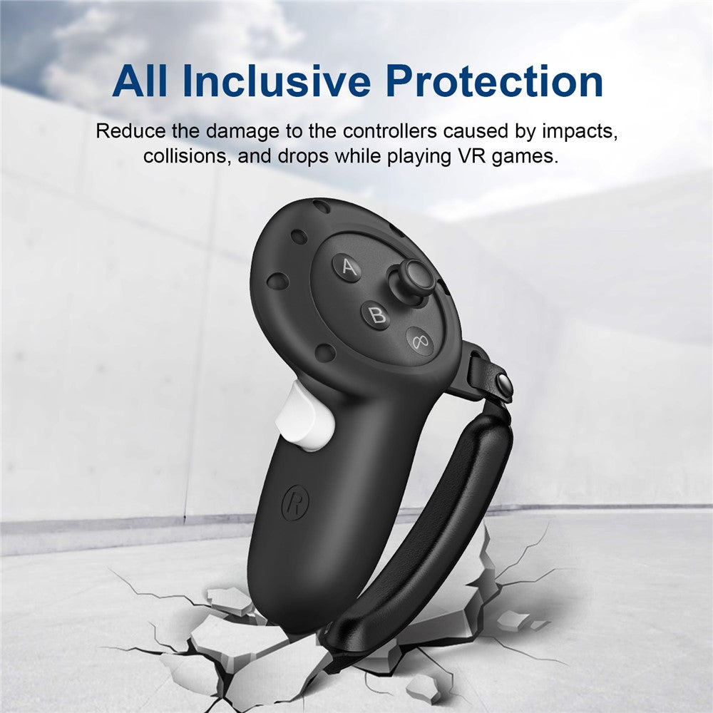 For Meta Quest 3S / 3 Controller Grips Silicone Cover with Straps and Lens Protector