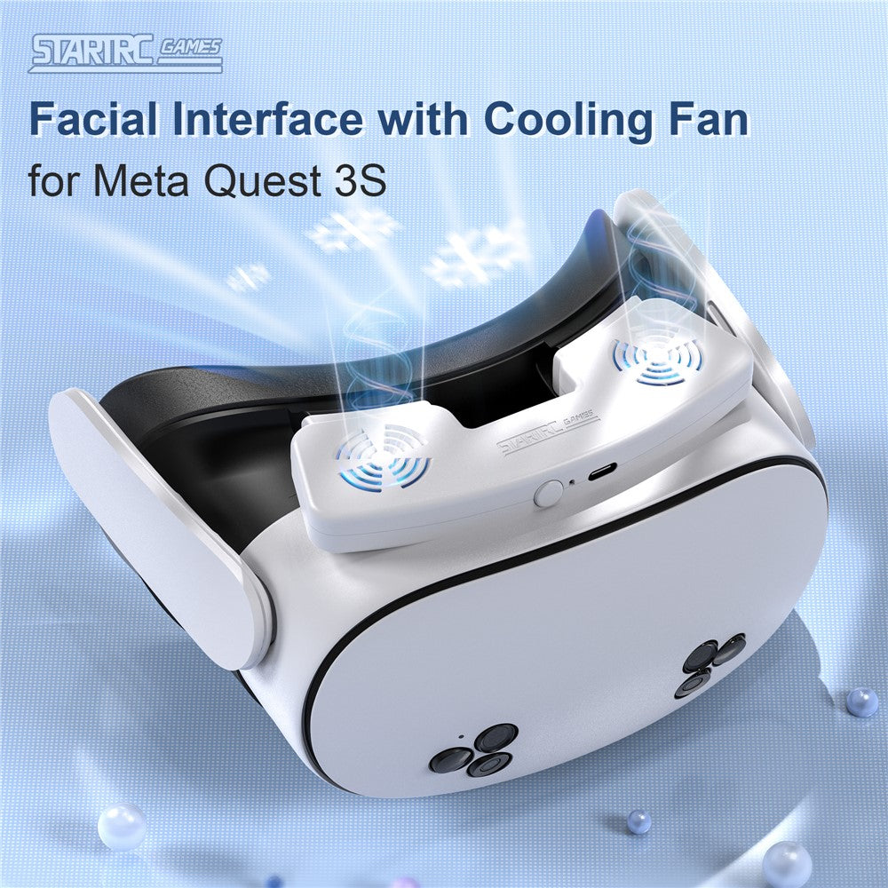 STARTRC GAMES For Meta Quest 3S VR Face Mask Magnetic Cooling Fan Leather  /  Lycra Foam Pad Breathable Face Cover