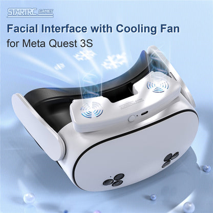 STARTRC GAMES For Meta Quest 3S VR Face Mask Magnetic Cooling Fan Leather  /  Lycra Foam Pad Breathable Face Cover