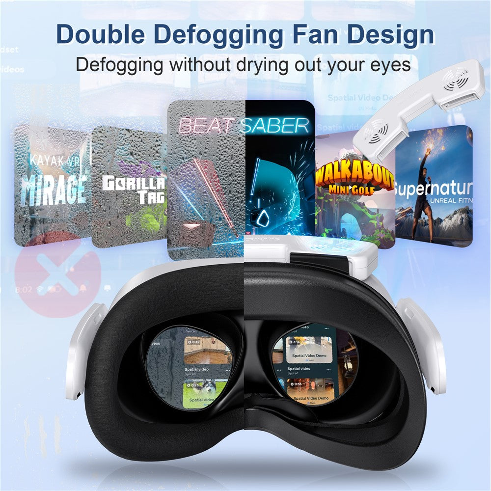 STARTRC GAMES For Meta Quest 3S VR Face Mask Magnetic Cooling Fan Leather  /  Lycra Foam Pad Breathable Face Cover