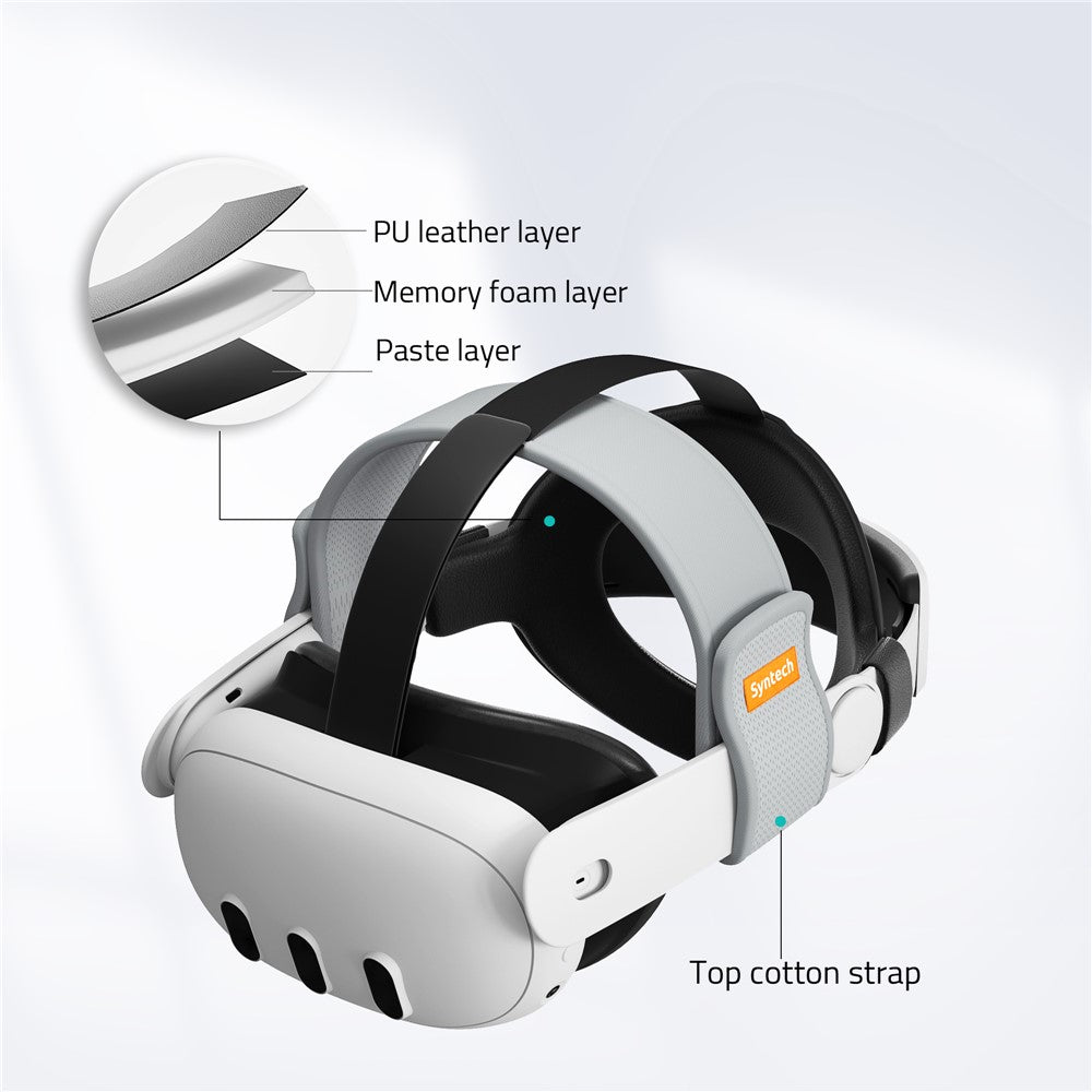 SYNTECH SYNM049P VR Headset Strap for Meta Quest 3 / 3S Adjustable Headband Removable Head Strap