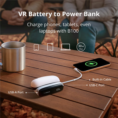 BOBOVR PD100 combo 30W Fast Charging Dock Built-in USB-C Cable with BOBOVR B100 10000mAh Battery Pack