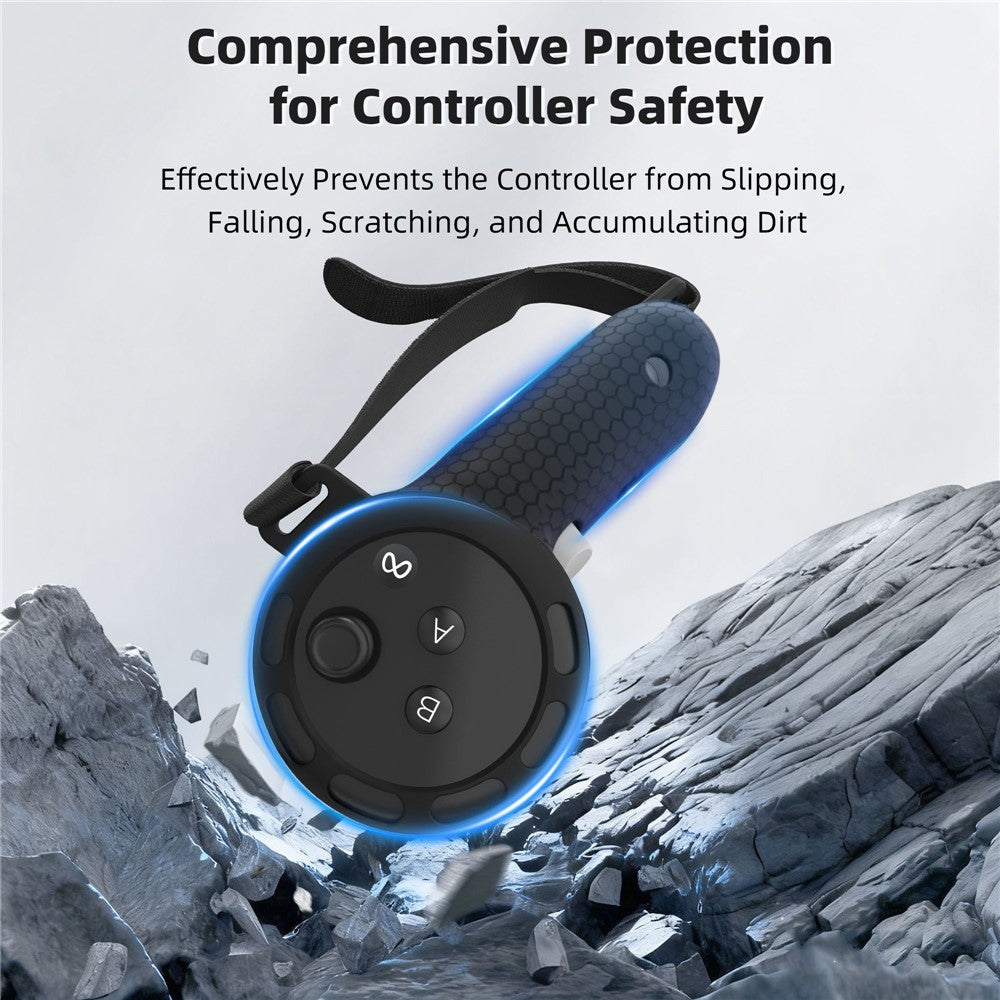 STARTRC GAMES For Meta Quest 3 / 3S Controller Sleeve with 2 Batteries, VR Headset Handle Grip Silicone Cover