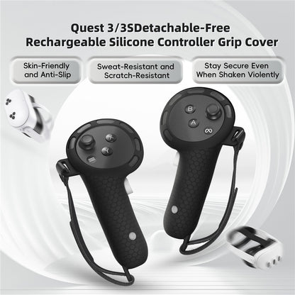 STARTRC GAMES For Meta Quest 3 / 3S Controller Sleeve with 2 Batteries, VR Headset Handle Grip Silicone Cover