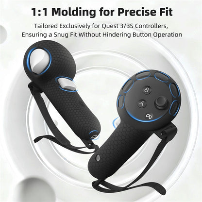 STARTRC GAMES For Meta Quest 3 / 3S Controller Sleeve with 2 Batteries, VR Headset Handle Grip Silicone Cover