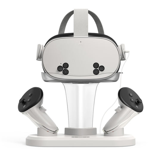 STARTRC GAMES For Meta Quest 3 / 3S Charging Dock Station with Dual Batteries, RGB Ambient Light, VR Headset Storage Holder
