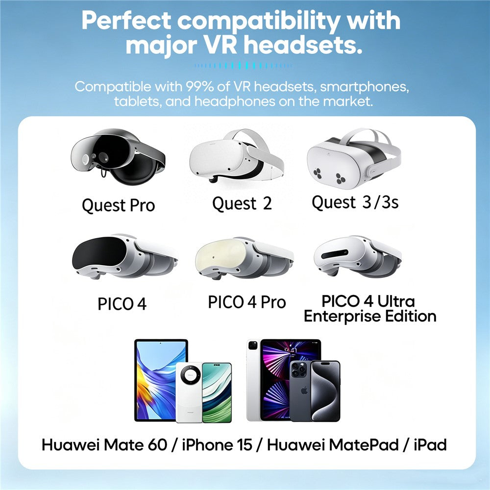 STARTRC GAMES 10000mAh Neck Mounted Power Bank for Meta Quest 3 / 3S / 2 / PICO 4 PD 18W Fast Charging VR Headset Battery Pack