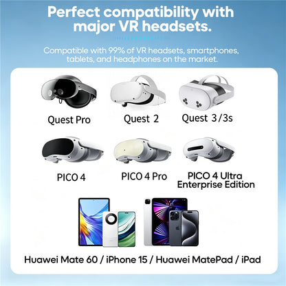 STARTRC GAMES 10000mAh Neck Mounted Power Bank for Meta Quest 3 / 3S / 2 / PICO 4 PD 18W Fast Charging VR Headset Battery Pack